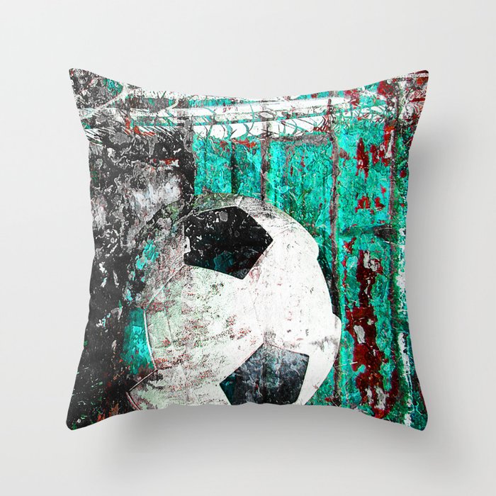 Soccer ball vs 9 Throw Pillow