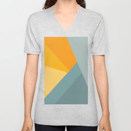 Abstract Mountain Sunrise V Neck T Shirt