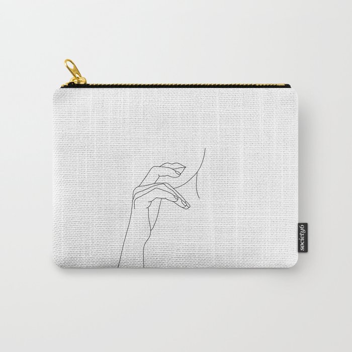 Hands line drawing illustration - Grace Carry-All Pouch