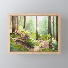Forest walk illustration  Framed Mini Art Print