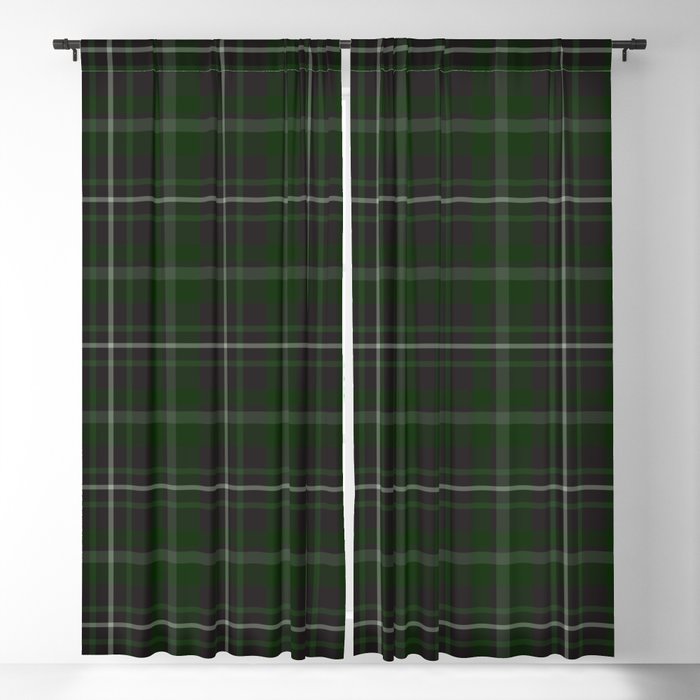 Green & Grey Plaid  Blackout Curtain