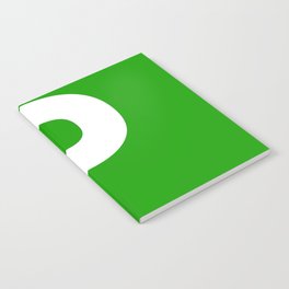 Letter P (White & Green) Notebook
