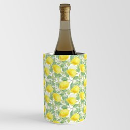 White Lemon Garden Repeating Pattern Wine Chiller