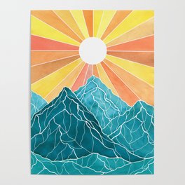 Sunrise over mountains Poster