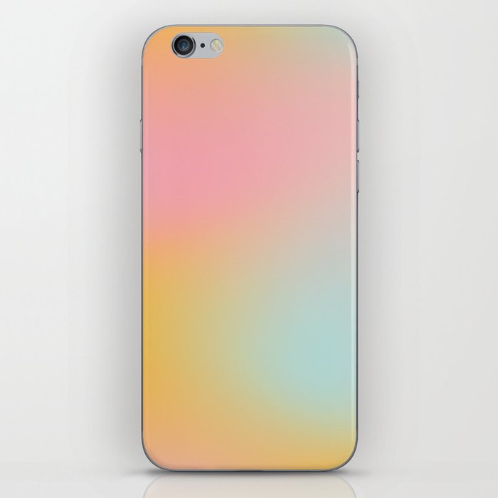 Orange Pink and Blue Mesh Blue Abstract Pattern iPhone Skin
