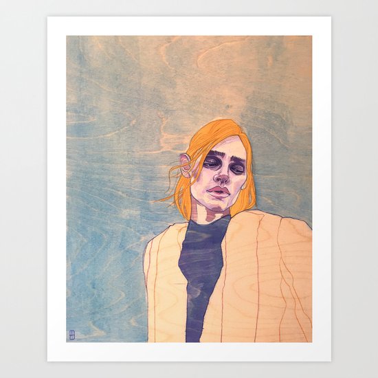 Portrait on Pine Art Print