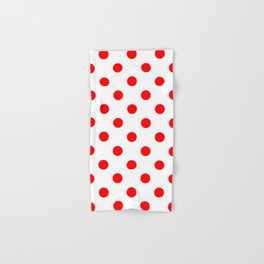 Polka Dots - Red on White Hand & Bath Towel