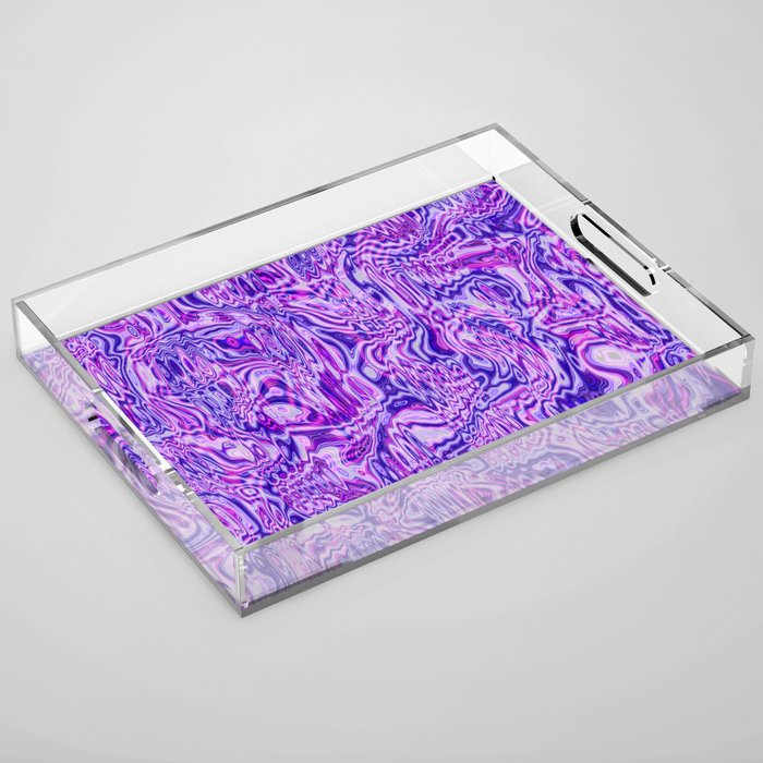 Funky purple liquid shapes Acrylic Tray