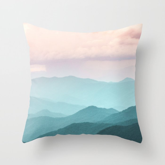 Smoky Mountain National Park Sunset Layers II - Nature Photography Throw Pillow