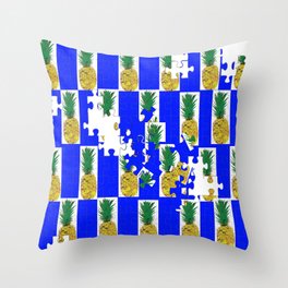 Pine Apple Jig Saw Puzzle Throw Pillow