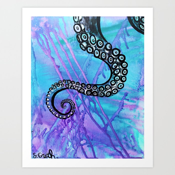 Tentacle Painting Tentacle Art Octopus Art Print By