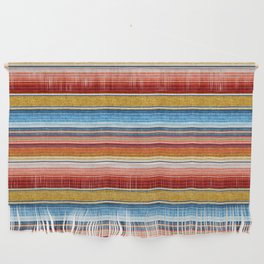 serape southwest stripe - red, blue, gold Wall Hanging