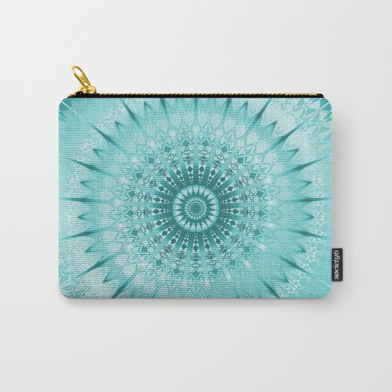 Tuquoise Metallic Mandala Carry-All Pouch