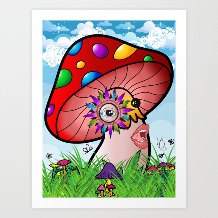 Mushroom With Sun Eye Art Print