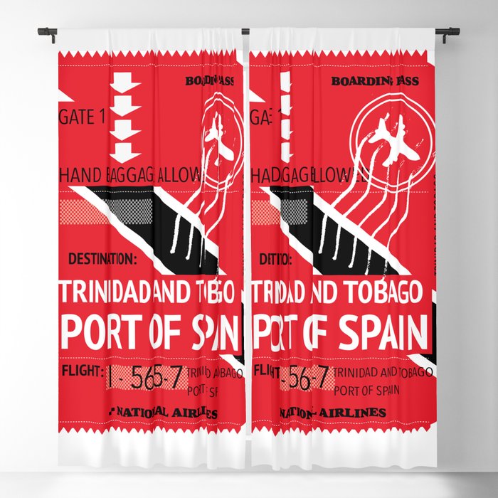 Trinidad and Tobago port of Spain travel ticket Blackout Curtain by
