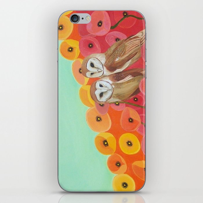 Owls in a Poppy Field iPhone Skin