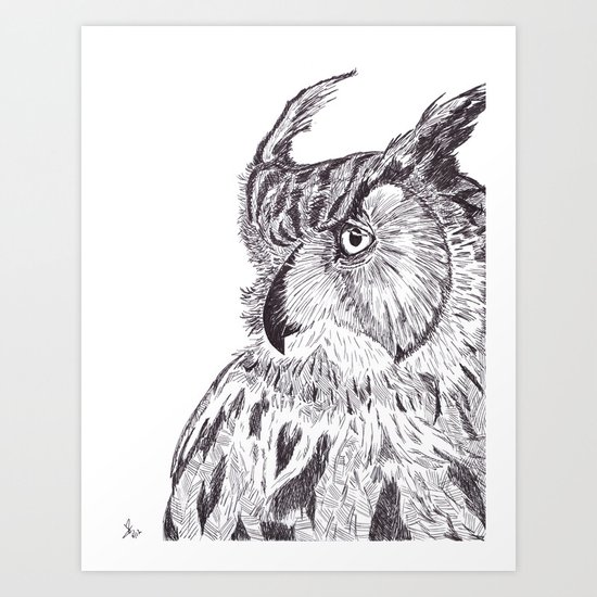 Horned Owl Art Print