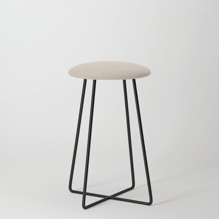 Fragile Beauty color. Warm neutral solid color plain pattern  Counter Stool