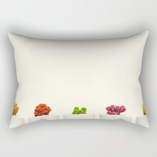 Creamy Cactus Colors Cuteness Cups Rectangular Pillow