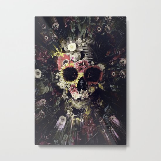 Garden Skull Metal Print