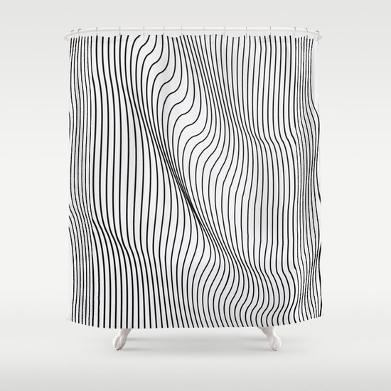 Minimal Curves Shower Curtain