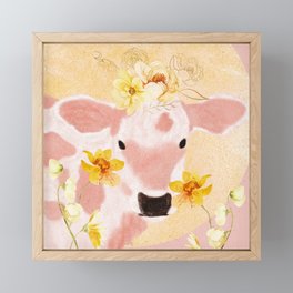 Pink Cow Framed Mini Art Print