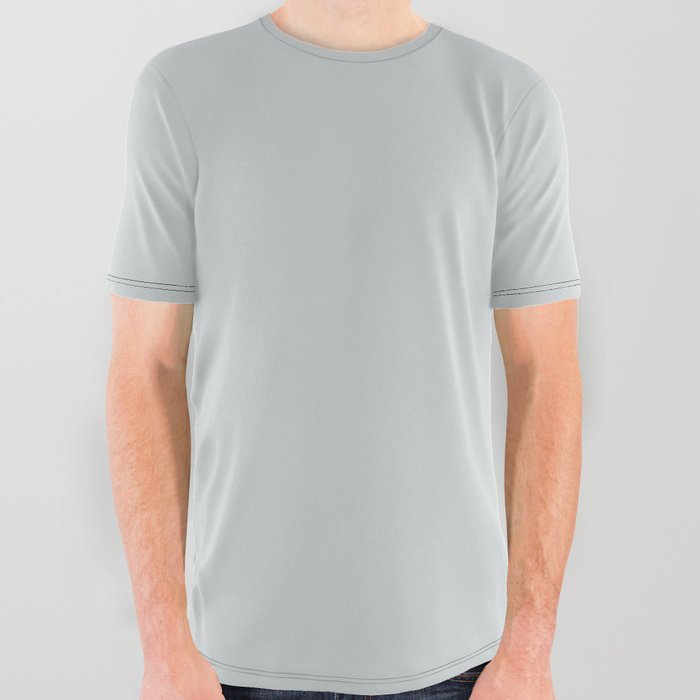 Ultra Pale Gray Grey Solid Color Pairs PPG Ghost Whisperer PPG1039-1 - All One Single Shade Colour All Over Graphic Tee