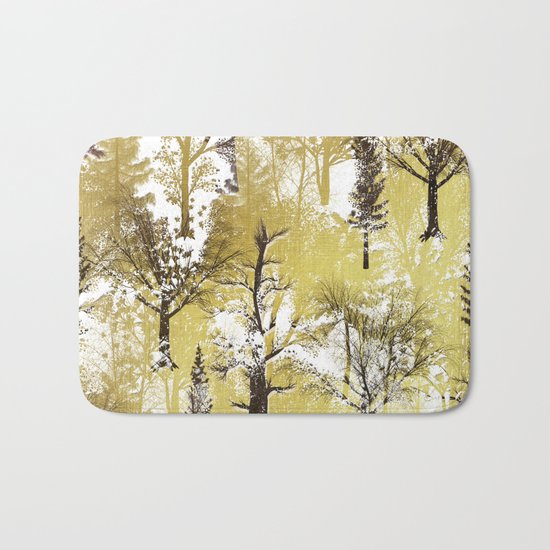 Winter Trees Pattern Bath Mat