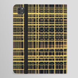 Yellow And Brown Check Optical illusion Pattern iPad Folio Case