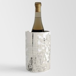 Grey and White Abstract with Black Texture: Scribble Series 02 Wine Chiller