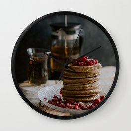 Pancakes Wall Clock | Cuisine, Berry, Photo, Tea, Drink, Cocooning, Fruit, Retro, Delicacy, Pancake 