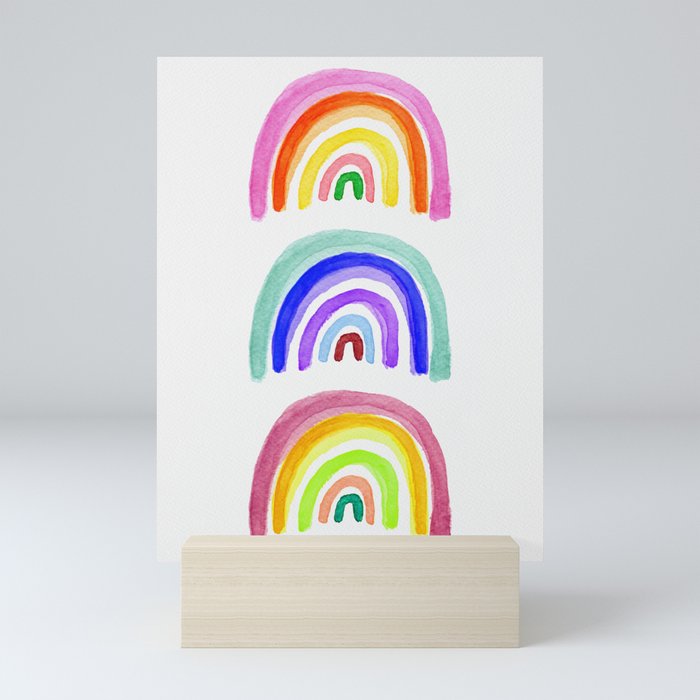 Colorful Rainbows  Mini Art Print