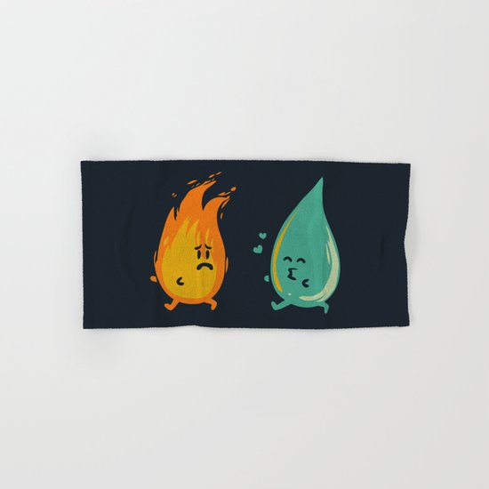 Impossible Love (fire and water kiss) Hand & Bath Towel