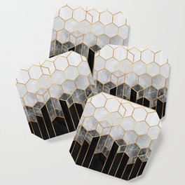 Charcoal Hexagons Coaster
