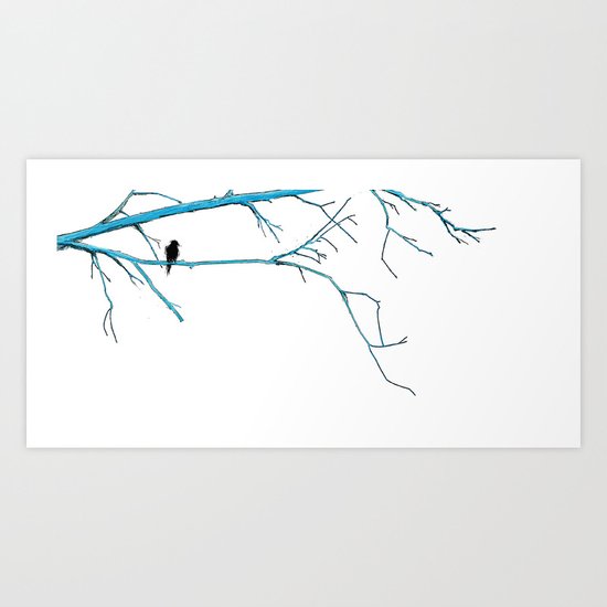 Blue Branches Art Print