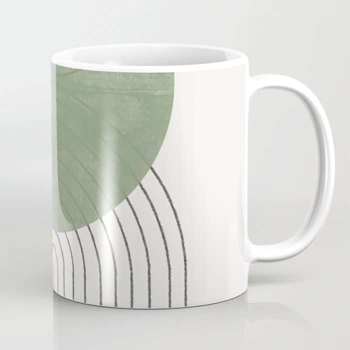 Mid century Green Moon Shape  Coffee Mug