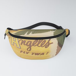 Los Angeles Vintage Poster - Fly TWA Fanny Pack