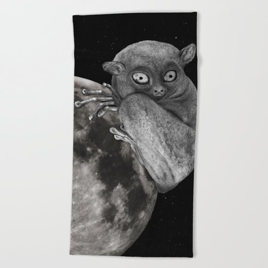 The Tarsius Who Reached His Light Source Beach Towel