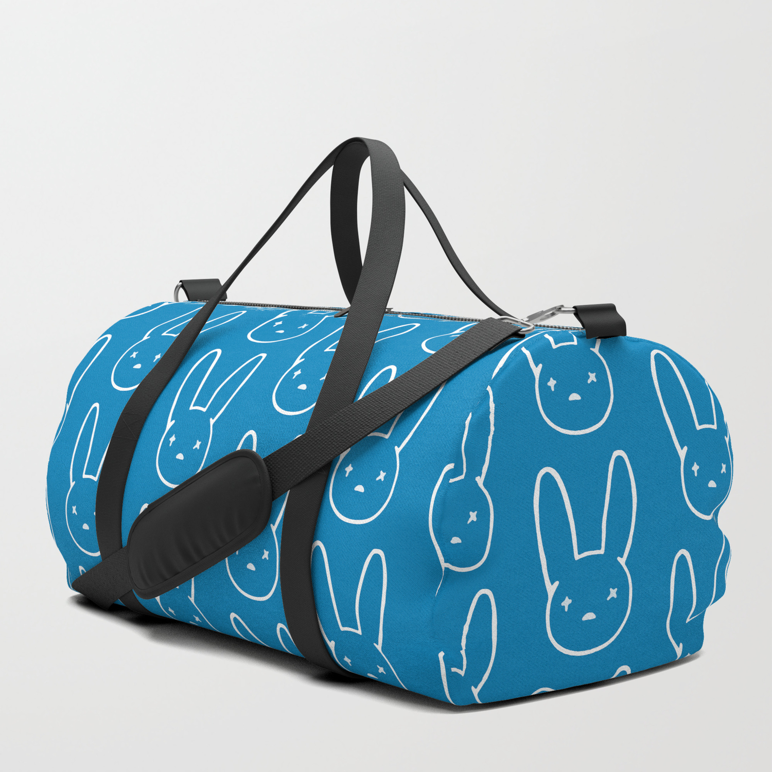 WIHVE Gym Duffel Bag Bunny Faces Heart Slogans Sports Lightweight Canvas Travel Luggage Bag 
