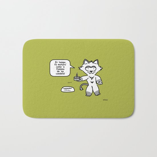 the wise cat - time Bath Mat