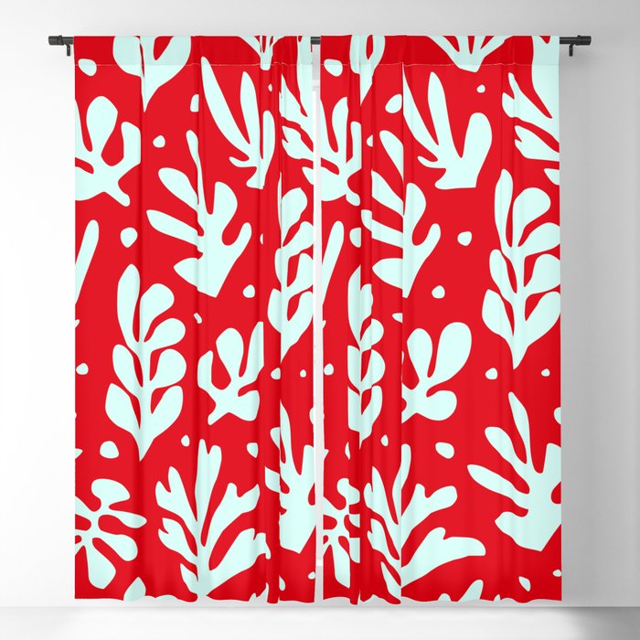 matisse pattern in red Blackout Curtain