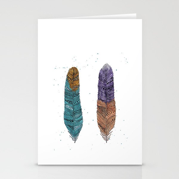 2 Feathers Stationery Cards
