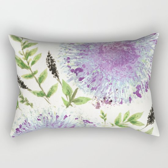 Dandelions Aquamarine Mauve Rectangular Pillow