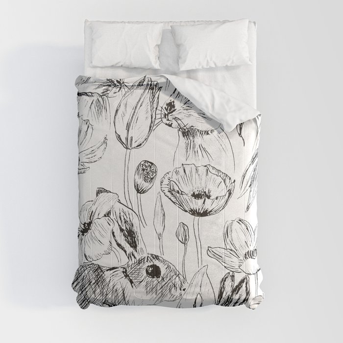 rabbits and flowers parties Comforter