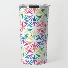 Geometric Honeycomb Bright Rainbow Pattern Travel Mug