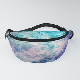 Magical Ocean Waves in Teal Ultra Violet Stars Fanny Pack