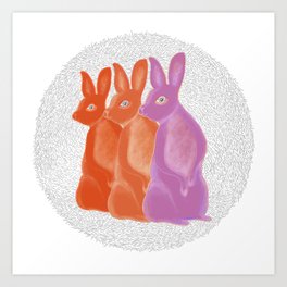 Three bunnies Art Print