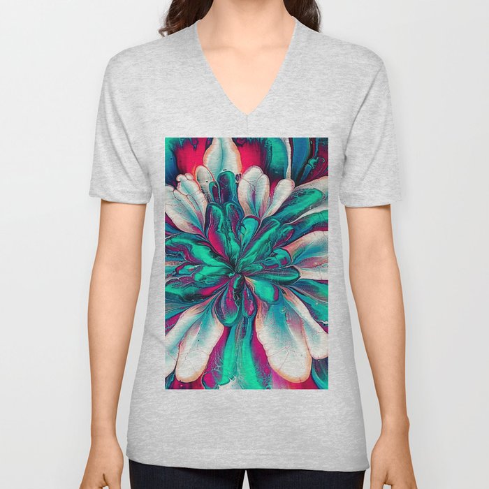 Fluid Flower 2 V Neck T Shirt