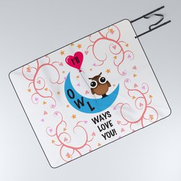 I will always love YOU! Animal Lover Owl Valentine's Day Design Picnic Blanket