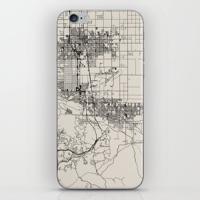 Palmdale, USA - Black and White City Map iPhone Skin
